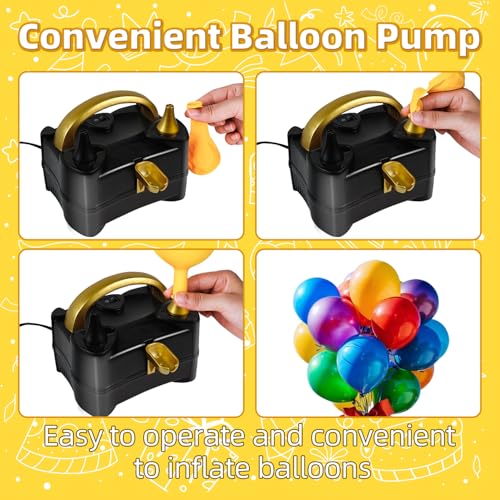Dark Purple Latex Party Balloons - 100 Pack with Electric Balloon Pump