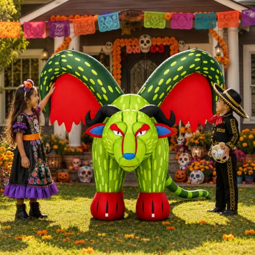 Dark Green Inflatable Leopard Halloween & Day of the Dead Yard Decor - 6FT