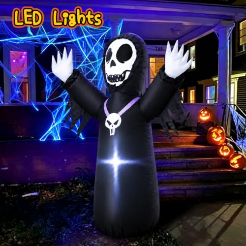 4FT Halloween Inflatable Grim Reaper Outdoor Decoration with Lights