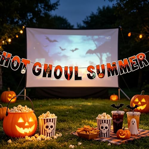 Summer Halloween Banner - Ghoul Summer Party Decor for Pool & Backyard