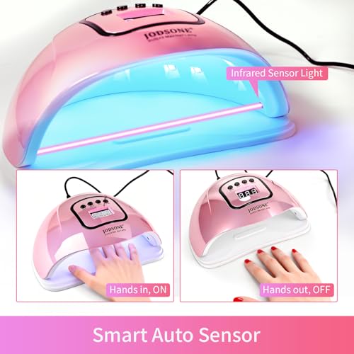 Pink UV LED Nail Lamp M50004 for Gel Manicure with 4 Timers & Auto Sensor