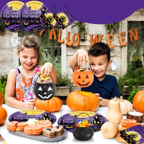 Halloween Party Dessert Plates and Napkins Set - 40 Pcs for 20 Guests