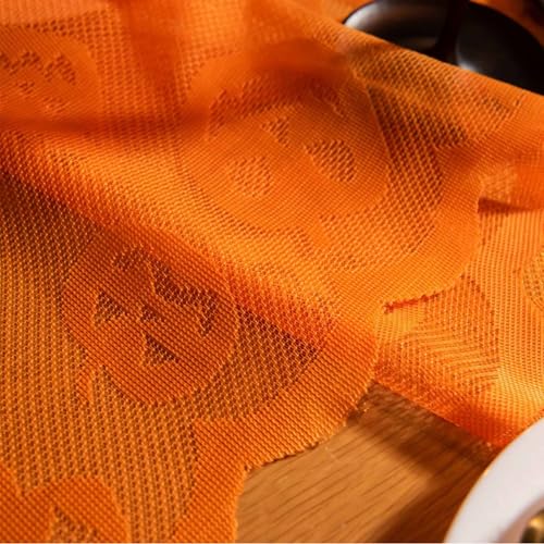 Halloween Pumpkin Lace Table Runner 13x72 Inch for Fall & Holiday Decor