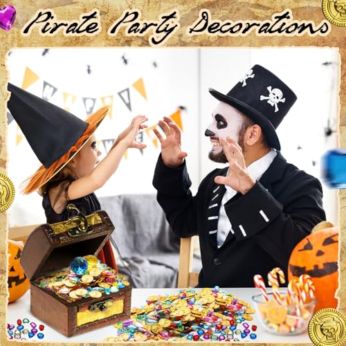 Pirate Treasure Gold Coins & Gems Set - 868 Pcs Halloween Party Favors