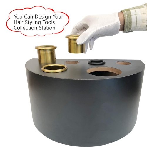 QUEESALN Salon Hair Styling Station Curling Hot Iron Appliance Tube Package Salon Station Organizer Holder Iron Tube 3pcs Package 2inch Stainless Steel Gold Color