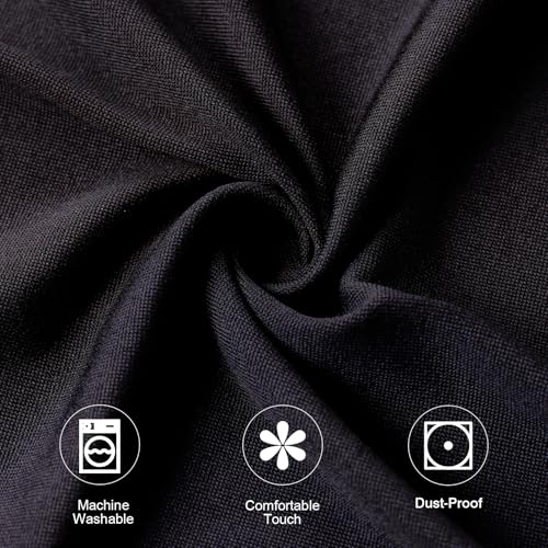 Fixwal 4 Pack Black Round Fitted Cocktail Tablecloths - 32x43 Inches