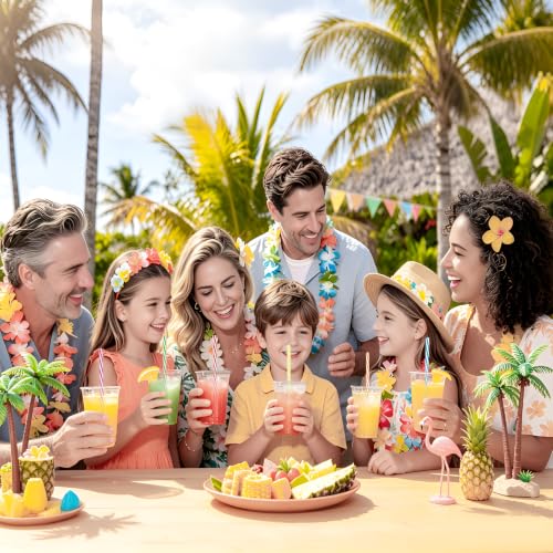 Reusable Striped Drink Straws Set - 50 Colorful BPA-Free Party Accessories