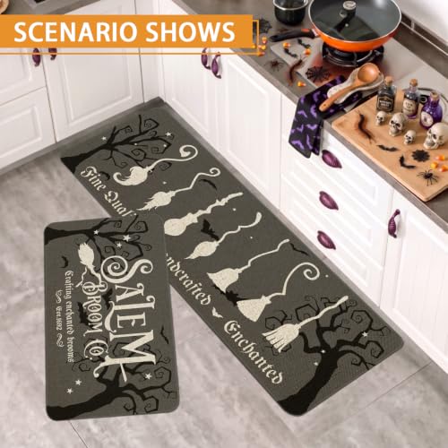 Halloween Witches Kitchen Rugs and Mats Set of 2 - 1.5 x 3.11 ft Rectangular Halloween Floor Decor