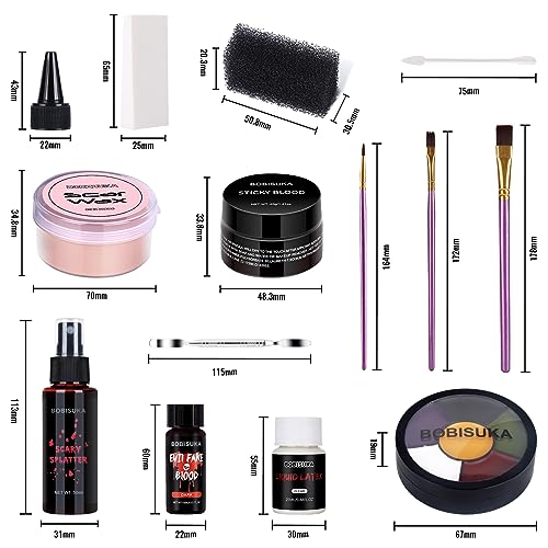 Special Effects Halloween Makeup Kit - Bruise, Scar, Blood, Latex, Variations SET2