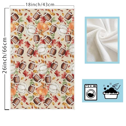 Fall Football Pumpkin Dish Towels Set of 2 - Kitchen & Home Decor