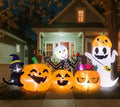 Halloween Inflatable Yard Decor - 8.8 FT Outdoor Blow-Ups with Treat Bag & Crew - Pumpkin Variation