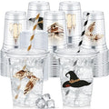 Wizard Themed Disposable Plastic Cups 12 oz Set of 50 with Lids & Straws - Gold & Black Variation