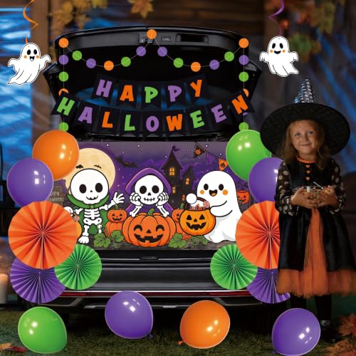 Halloween Car Decorations Trunk or Treat Party Supplies Set - Spooky Scene