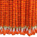 Marigold Garland with Bell - Dark Orange 5 Pack 5 Feet Long Diwali Decorations