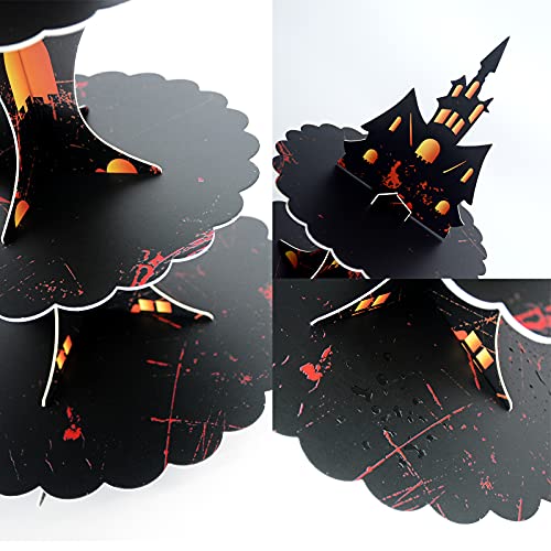 Castle 3-Tier Halloween Cupcake Stand - Gothic Tower Decorations, Variation of Castle