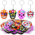 Day of The Dead Sugar Skull Keychain - Dia De Los Muertos Ornament - Variation 32