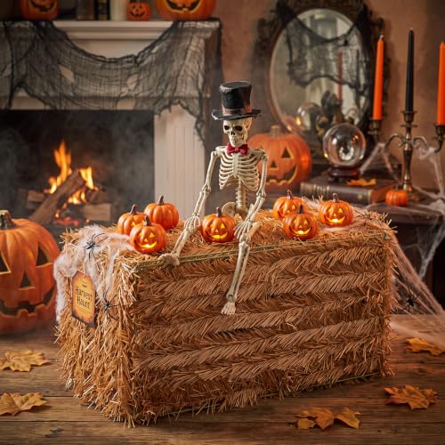 Fall Halloween Decorative Straw Hay Bale - 20 x 9 x 8 Inch - Rustic Farmhouse Style (Variation of THIS listing)