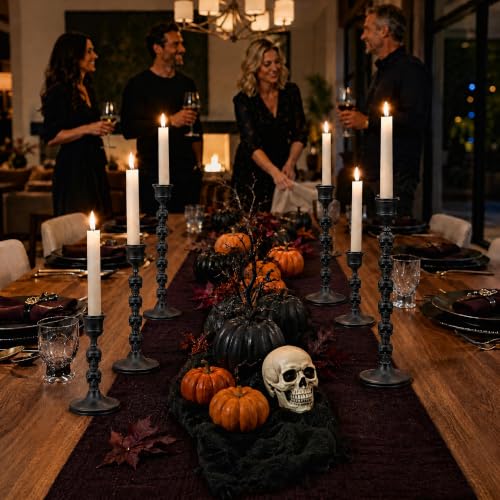 Skull Candle Holder Set - Gothic Taper Candlestick for Halloween & Dark Decor - Style 2 / 3
