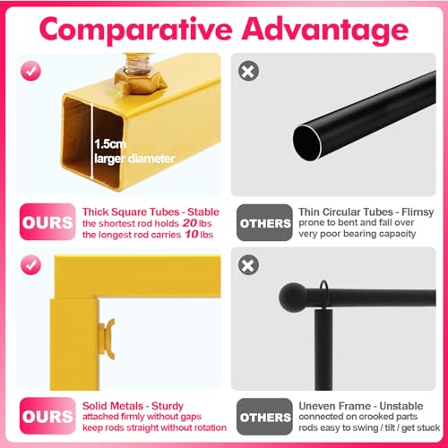 Gold Over The Table Rod Stand with Clamps - Adjustable Table Arch Banner Holders