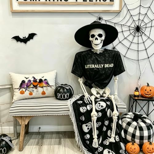 Halloween Pillow Cover 12x20 Inch - Black Pumpkin Pattern for Home Decor - Variation of THIS Listing