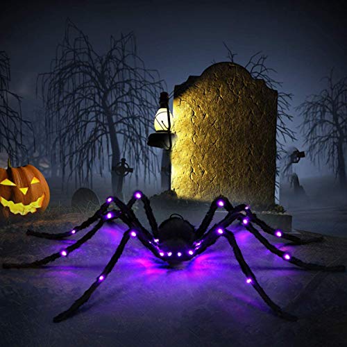 Giant LED Light Up Halloween Spider Decoration for Indoor & Outdoor Yard