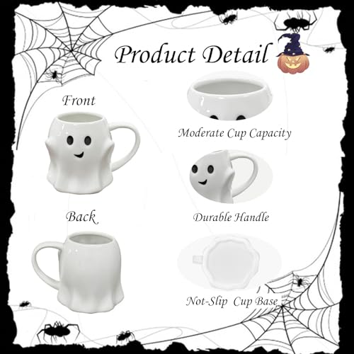 Halloween Ghost Mug 3D Cute Ghostface Ceramic Coffee Cup - White Variation
