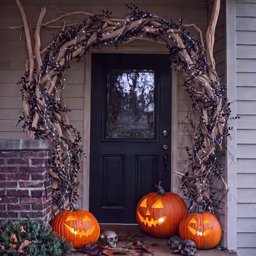 Halloween Tree Decorations Black Willow Vine Garland Set - Spooky Decor