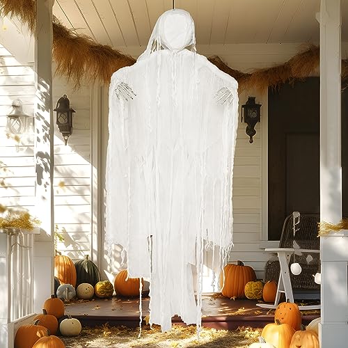 JOYIN White Hanging Grim Reaper Halloween Decoration - 63 Inch Outdoor Spooky Ghost