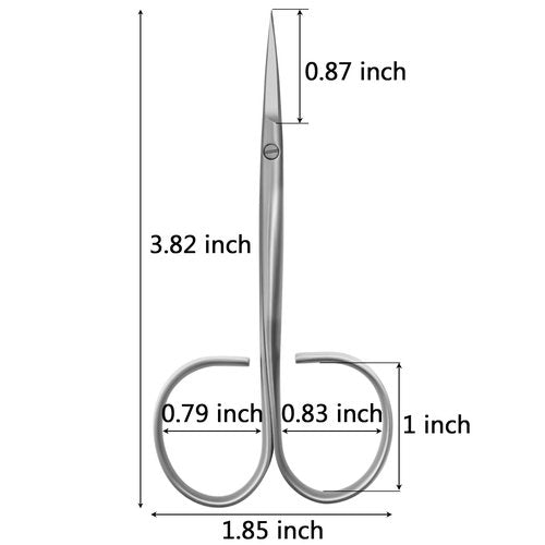 CGBE Cuticle Scissors Extra Fine Curved: Stainless Steel Eyebrow Scissor, Professional Manicure Scissors for Manicure, Eyelashes, Eyebrow, Dry Skin For Women And Men