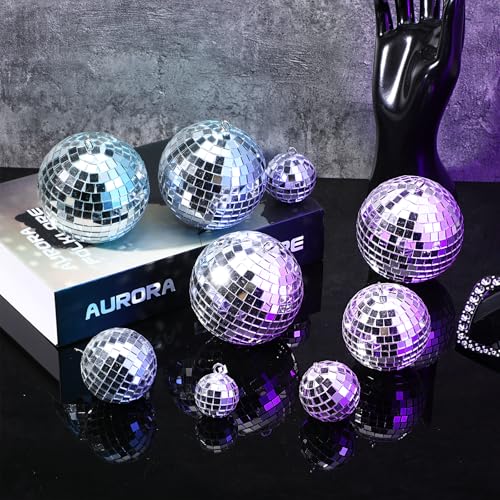 Mini Silver Disco Balls Set - 70 Pieces with 5 Sizes for 70s Party & Event Decor