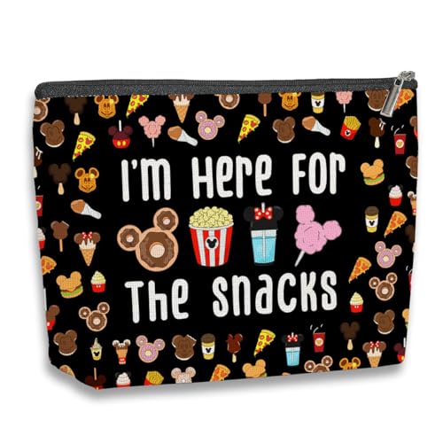Travel Cosmetic Bag for Snacks and Makeup - Waterproof Toiletry Organizer - Black (Variation: Snacks)