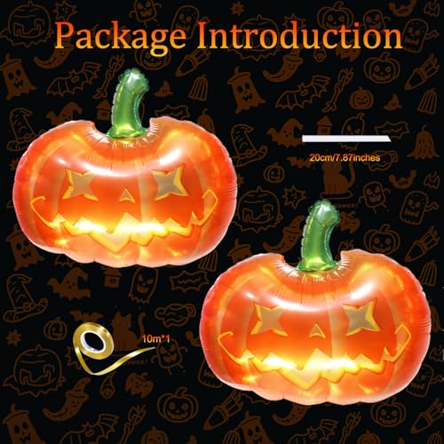 Halloween Pumpkin Foil Balloon 17 Inch Jack-O'-Lantern Party Decoration Set