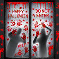 Halloween Bloody Window Clings Decorations - 6 Sheets Scary Stickers
