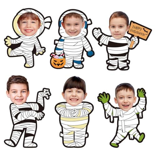 White Mummy Halloween Bulletin Board Cutouts with Photo Space - 36 Pack