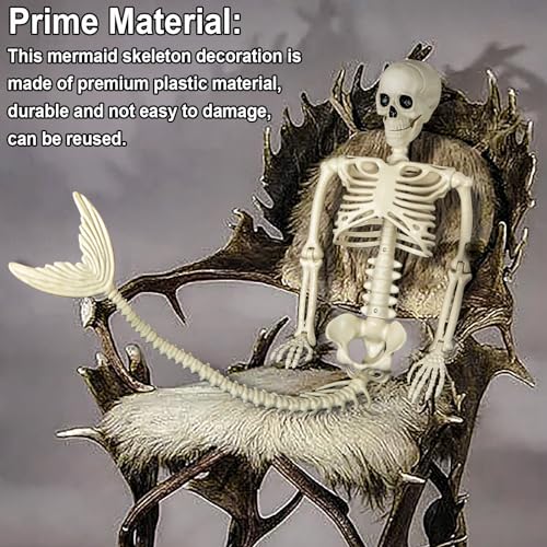 38 Inch Halloween Mermaid Skeleton with Movable Joints - Spooky Decor Prop - Variation of THIS listing