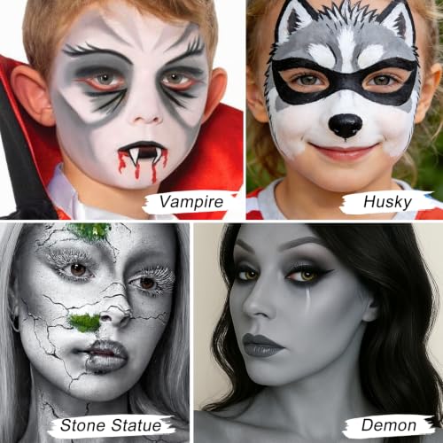 Gray Face & Body Paint Makeup - Gothic & SFX Halloween Costume - UCANBE