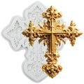 Cross Silicone Mold for Cake Decorating - Style C - Baroque Lace Cross