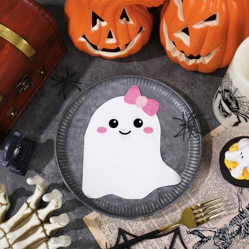 Halloween Ghost Paper Napkins 100-Pack - Spooky Party Tableware