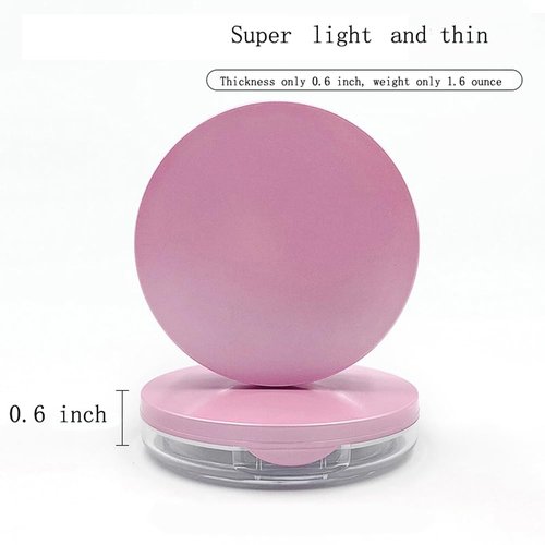 Skiennix Empty Plastic Loose Powder Compact - Reusable 5g Makeup Container with Velvet Puff & Mirror