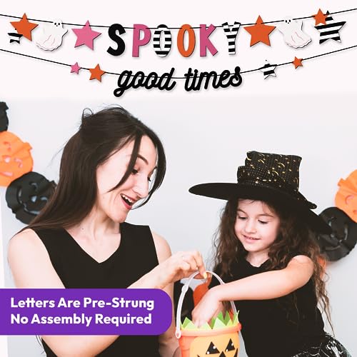 Halloween Ghost Banner - 41 Inch Pre-Strung Spooky Party Decorations