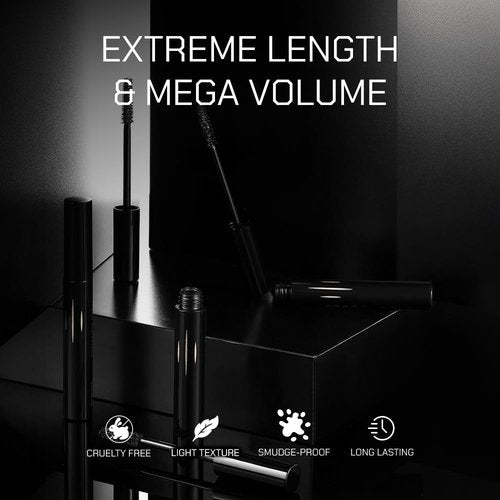 RADIANT Professional Lengthening Volumizing Mascara - Smudge-Proof, Long-Lasting Formula for Dramatic Volume | 8ml (01 Black)
