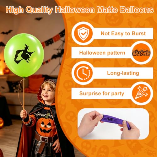 Halloween Balloons Set - Black & Orange 30 Pcs Latex Party Decorations