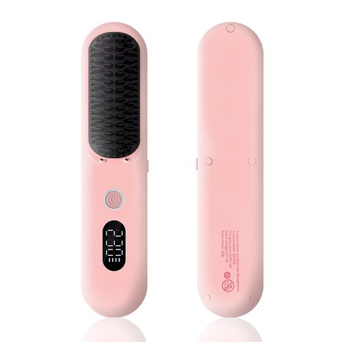 Cordless Hair Straightener Brush Portable Straightener Styling Comb for Travel Mini Lightweight 9600mAh Battery, 9 Temp Settings & Anti-Scald Christmas Valentine's Day Gift