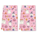 Halloween Kitchen Towels Set - Ghost Pink Dish Hand Towels, Variation of Towel3
