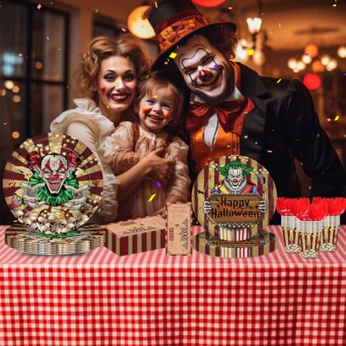 Halloween Evil Circus Disposable Tableware Set for Kids Party - Serves 24