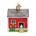Glass Blown Chicken Coop Ornament - Farmhouse Holiday Decoration, Handcrafted Christmas Tree Ornament