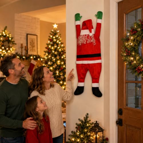Large Outdoor Hanging Santa Claus Christmas Decor - Life Size Holiday Ornament