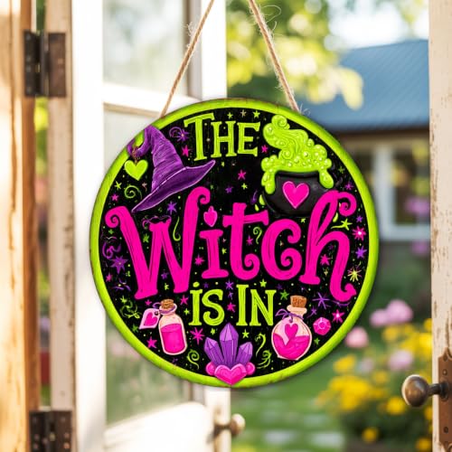 Witchy Halloween Wooden Sign for Home - The Witch Is In Sign - Variation: Witchy