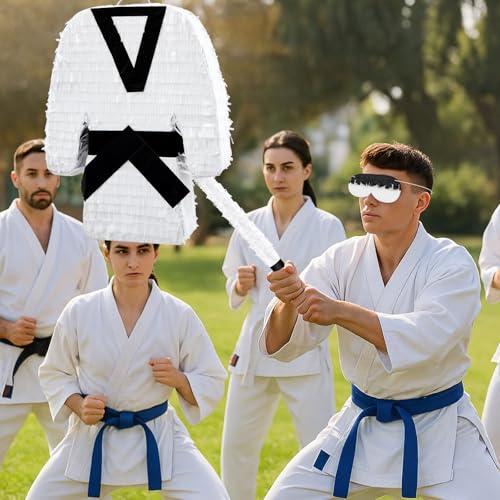 Martial Arts Piñata with Rod and Blindfold - Kids Party Toy