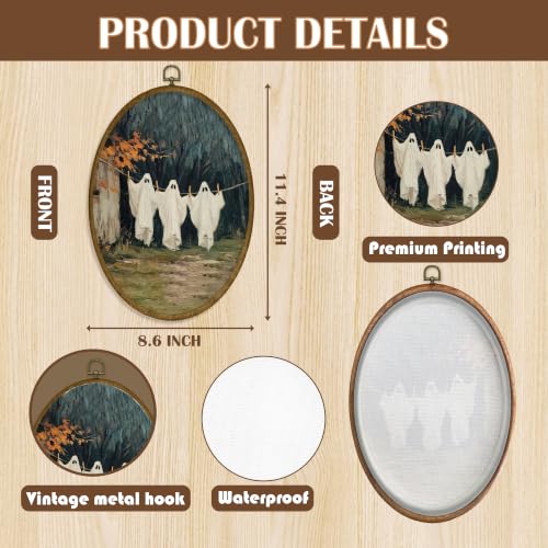 Halloween Laundry Ghost Canvas Wall Art - Oval Shape, 8.6x11.4, Color21